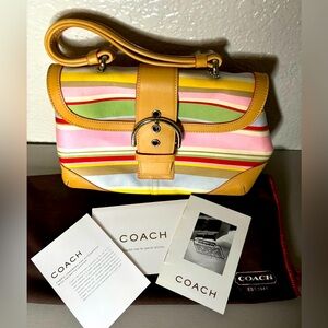 Coach Striped Daisy Handbag